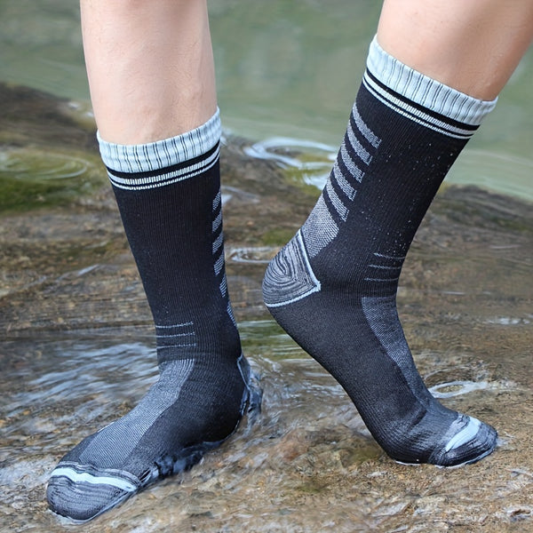 1 Pair Ultimate Waterproof Socks - Seamless Comfort for Hiking, Cycling, & Running - Durable Protection, All-Weather Performance - Boost Your Outdoor Excursion Experience, Stay Dry and Comfortable!