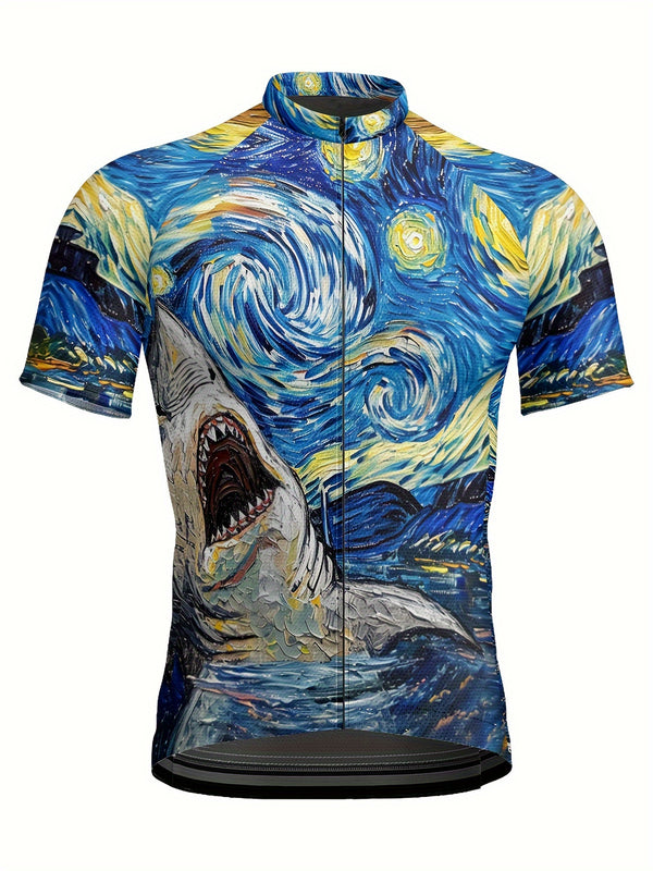 21Grams Men's Cycling Jersey Short Sleeve Bike Top With 3 Rear Pockets Mountain Bike MTB Road Bike Cycling Breathable Moisture Wicking Quick Dry Reflective Strips Yellow Red Blue Graphic Polyester