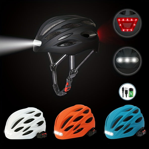 Bright Urban Cycling Helmet - Front & Rear LED Safety Lights - Adjustable Fit for Men & Women - Perfect for Commuting, Biking & Leisure Rides