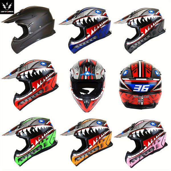 Adult Helmet BMX MX ATV Dirt Bike Downhill Mountain Bike Helmet Monster Shark Style