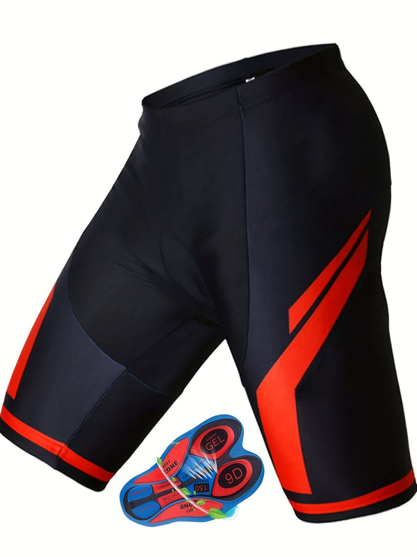 Colorblock Men's Skinny Shorts For Outdoor Sports Fitness Cycling, Tight Shorts For Males