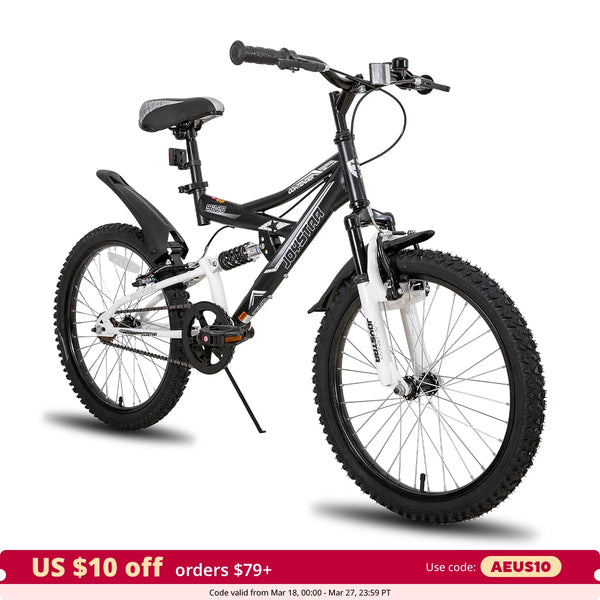 US warehouse JOYSTAR 20 Inch Kids' Bike for Kids Ages 6-15 Years Old, Dual-Suspension Kids Mountain Bike with  Kickstand