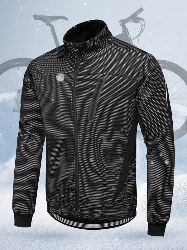 Men's Insulated Windbreaker Jacket - Waterproof, Cold-Resistant, Reflective, Breathable, and Adjustable - Perfect for Mountain Bike Riding, Winter Outdoor Activities, and Commuting